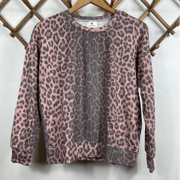 New Sundry Animal Print Drapey Pullover Sweater Women's Size Size 0/XS - Picture 3 of 10
